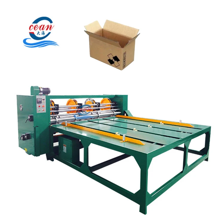 Semi auto groving slotting machine for corrugated paperboard  carton box making machine