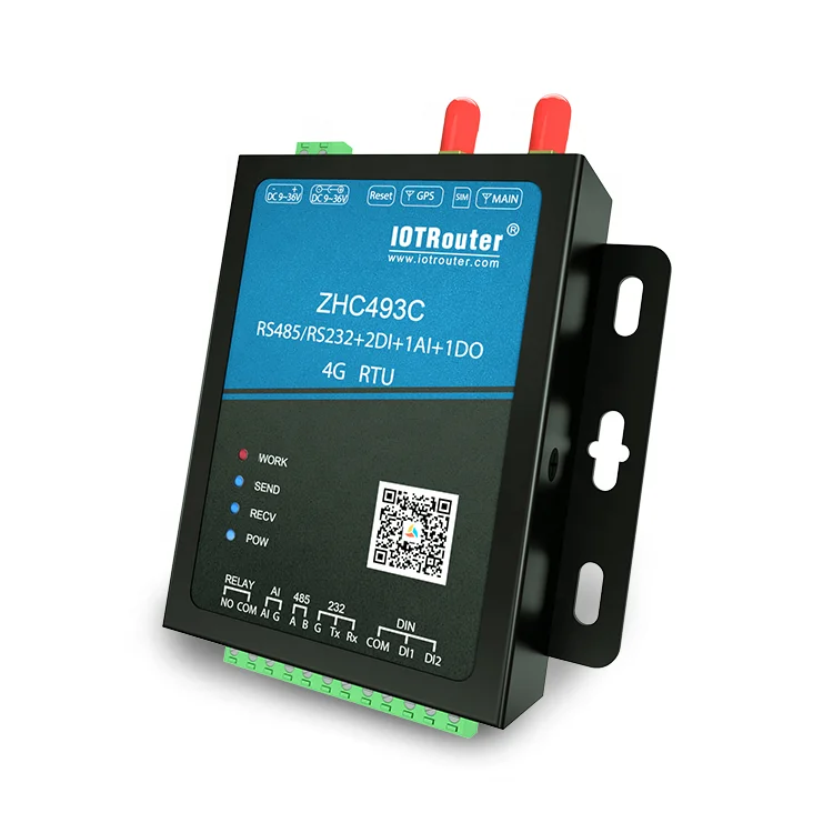 CAT1 RTU Modbus Relay Module Support JSON MQTT with RS485 DO DI AI Port ZHC493C IOTRouter