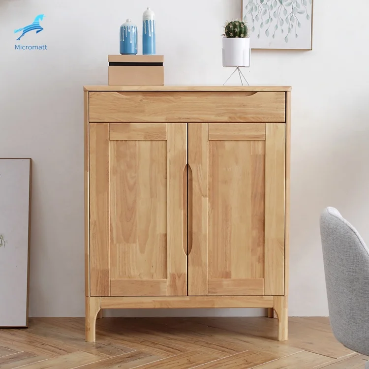 Wholesale Japanese Style Wood furniture Durable Log Color Living Room shoe cabinet