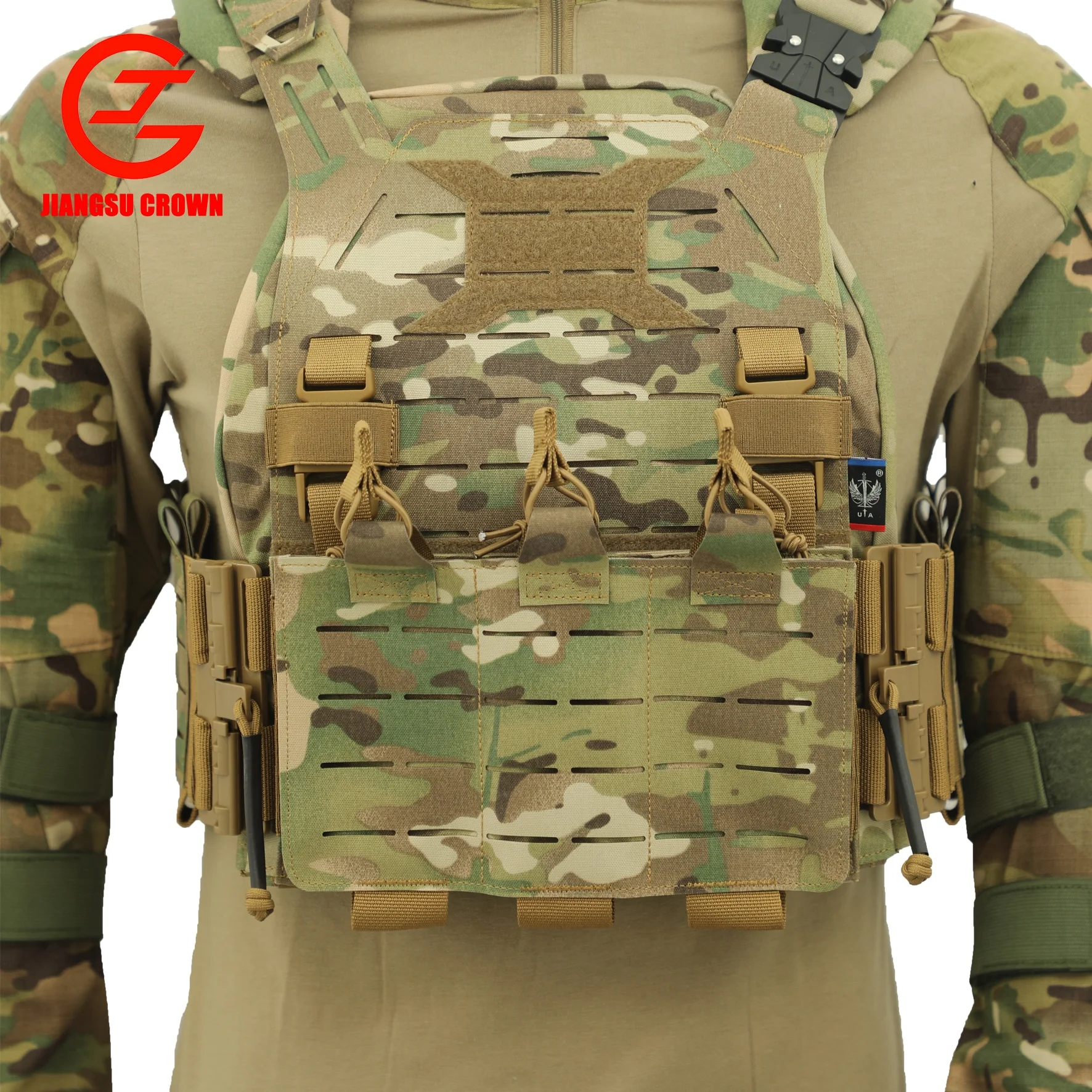 Tactical Chest  Rig Weight Training 500d Molle Multicam Tactical Vest With Multi-pockets Vest