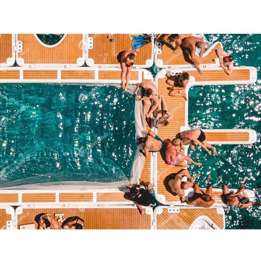 Funworldsport Jet Ski Dock Floating Pontoon Jet Ski Lift Inflatable Dock Drop Stitch