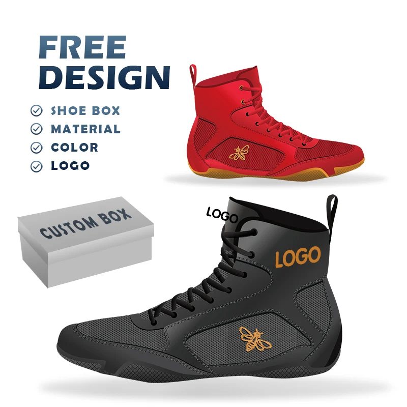 Customize Breathable Men Boxing Shoes Wholesale New Style High Quality Professional Man Wrestling Boxing Shoes