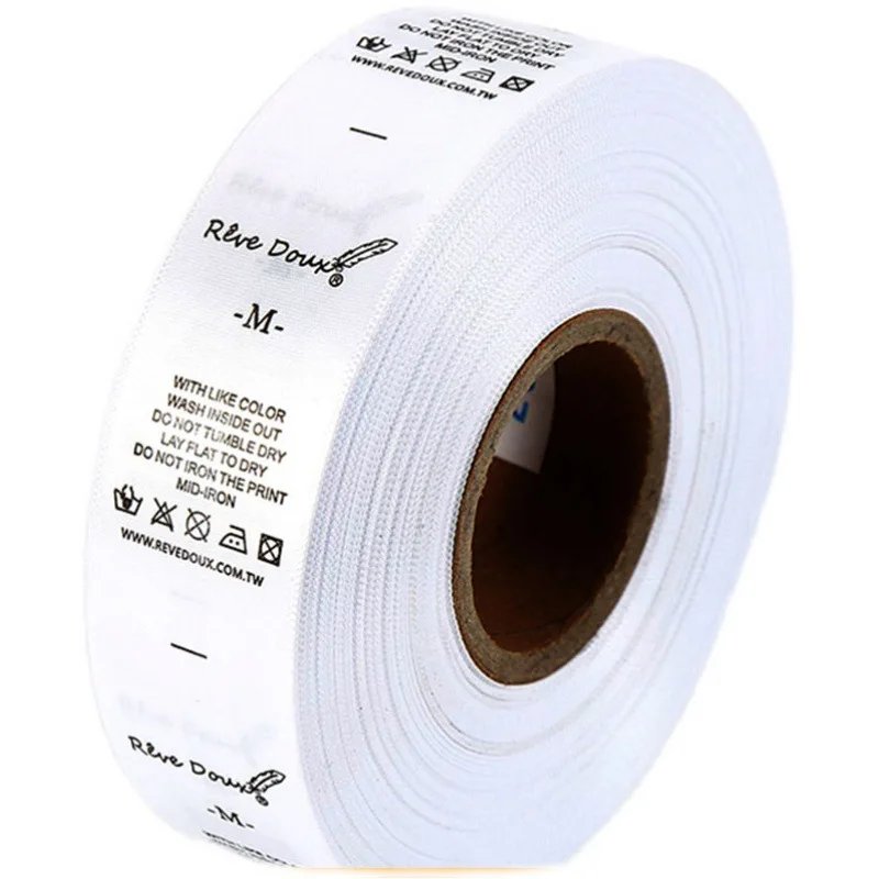 Custom Collar Woven Label Custom Wash Label Stain Tape Clothing Trademark Size Logo Embroidery Logo