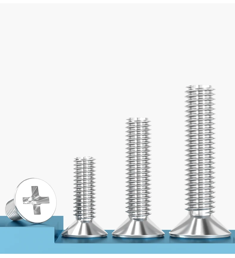 M2 M3 M4 M5 Phillips Flat Countersunk Head Screw Zinc ,Nickle Black Plated Plain Screws