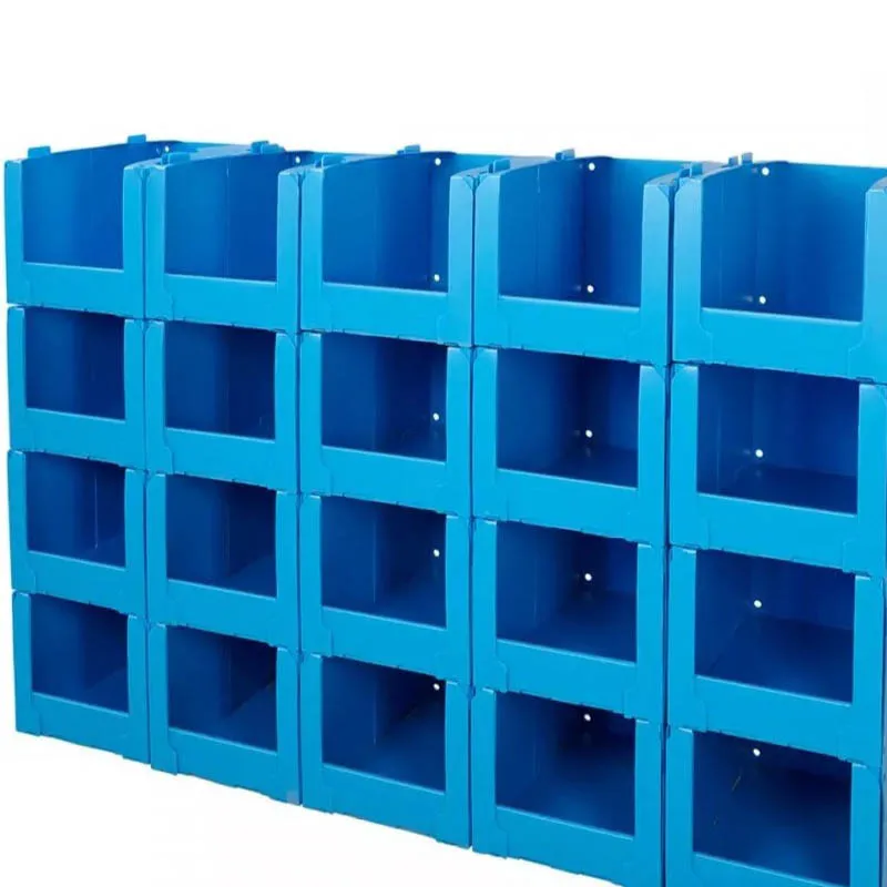 Custom Size Open Front Coroplast Correx Tools Box Heavy Duty Reusable Corrugated Plastic Warehouse Shelf Storage Boxes