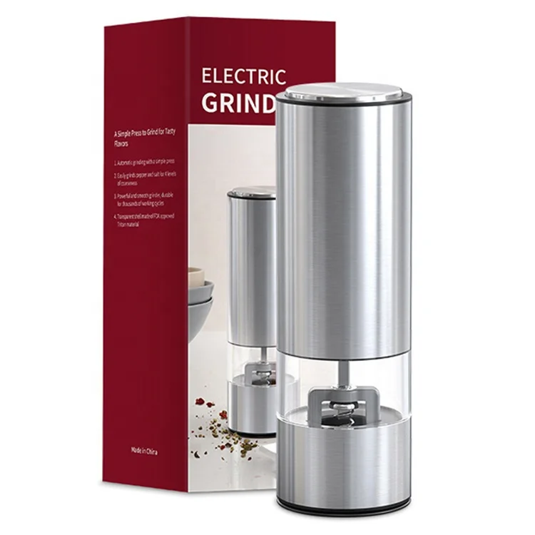 Manufacturer Battery Powered Electric Salt and Pepper Grinder, Ceramic Grinding Core, Adjustable Coarseness with LED Light