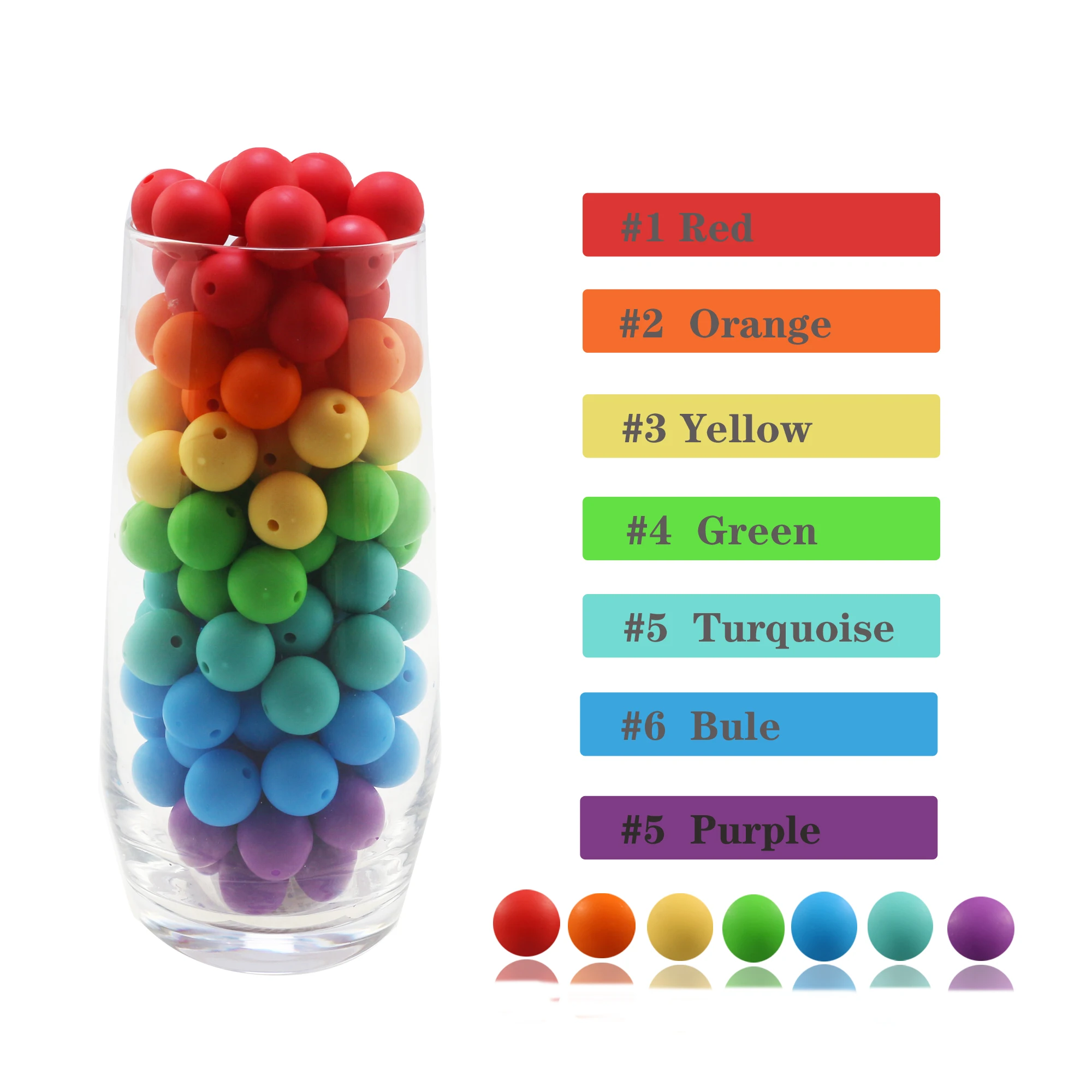 New Wholesale Low Price Necklace Teething Printed Round Beads Baby 15MM Silicone Beads