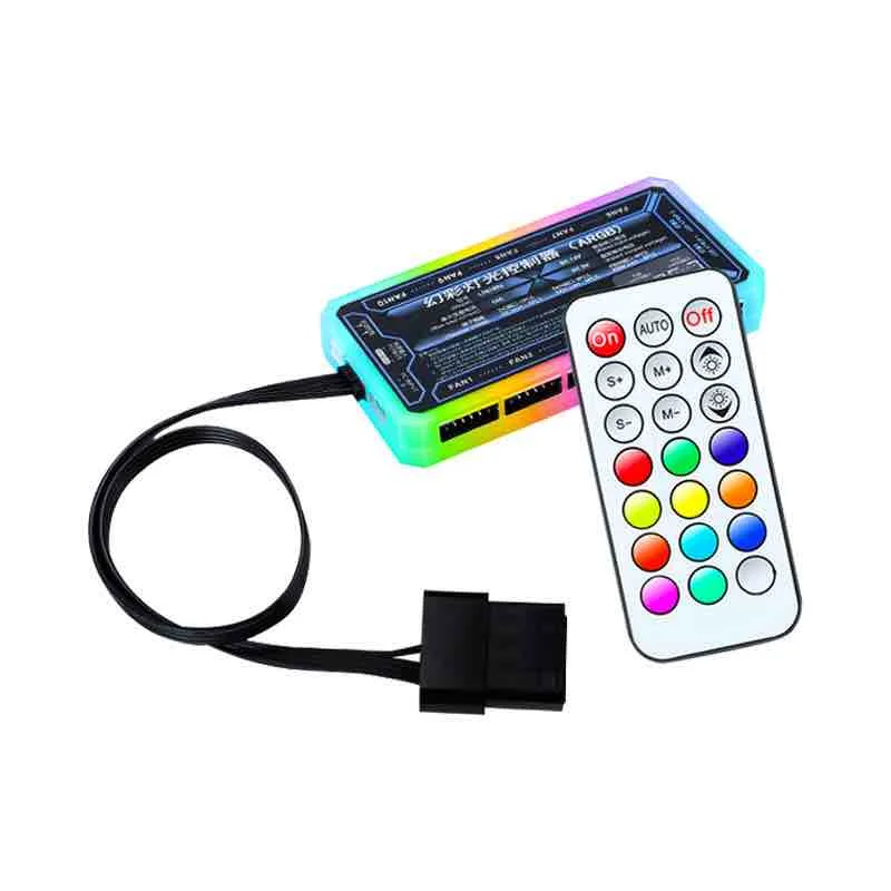 Вентилятор RGB с функцией дистанционного управления, контроллер ARGB 120 мм, вентилятор ЦП для корпуса компьютера