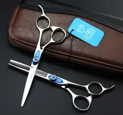 free shipping JOEWELL 6.0 inch straight handle stainless steel cutting hair beauty scissors kit