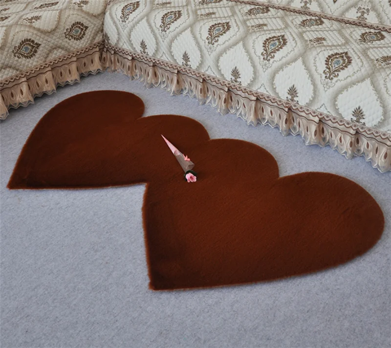 Heart shape fur rug large 2x2 soft meter faux fur rug sheepskin 8x10 rugs living room fluffy and fur