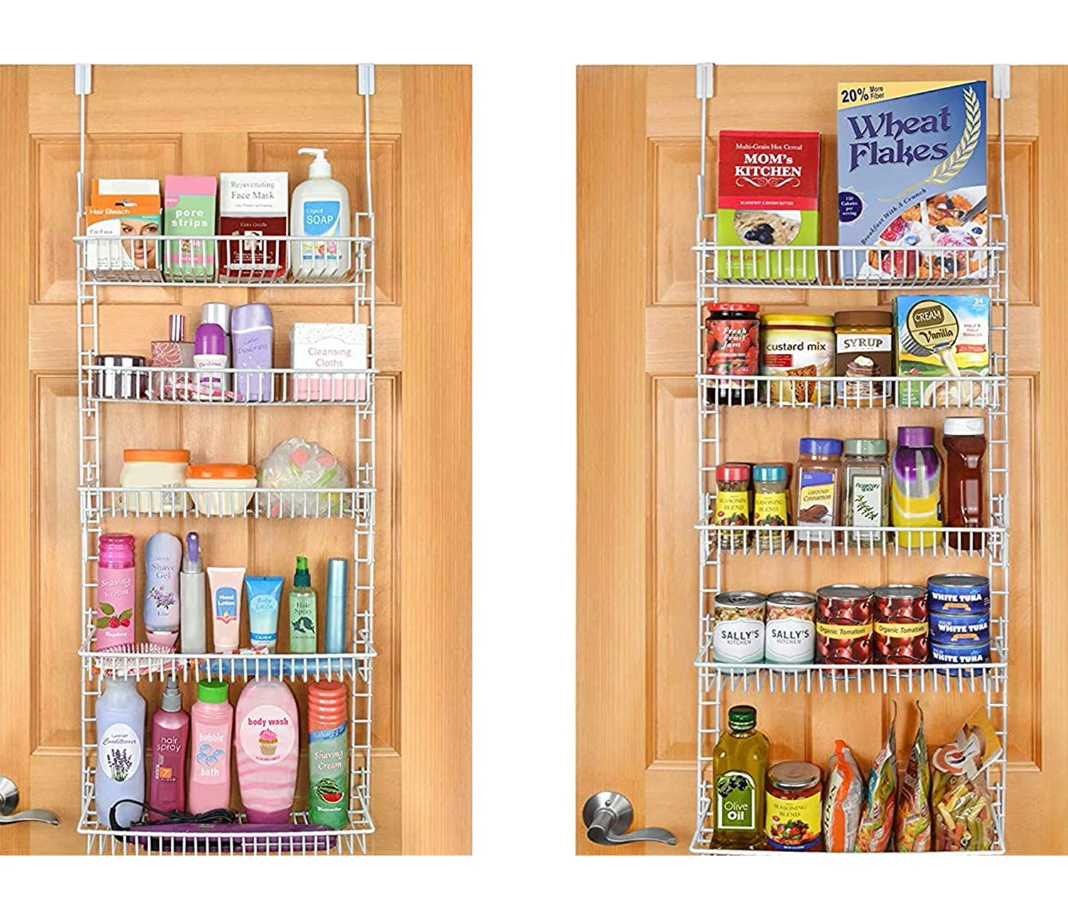 
 5 ярусов над дверью корзина для хранения полки с дверями, органайзер для хранения кладовой  