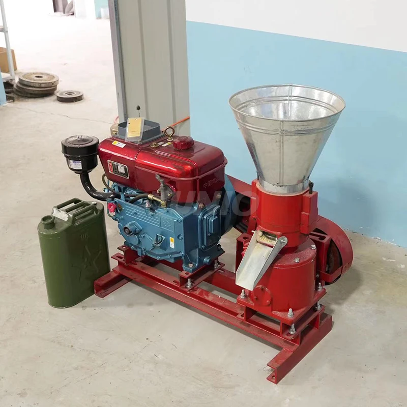 7.5hp manual start diesel alfalfa pellet mill electric start wood sawdust pelletizer