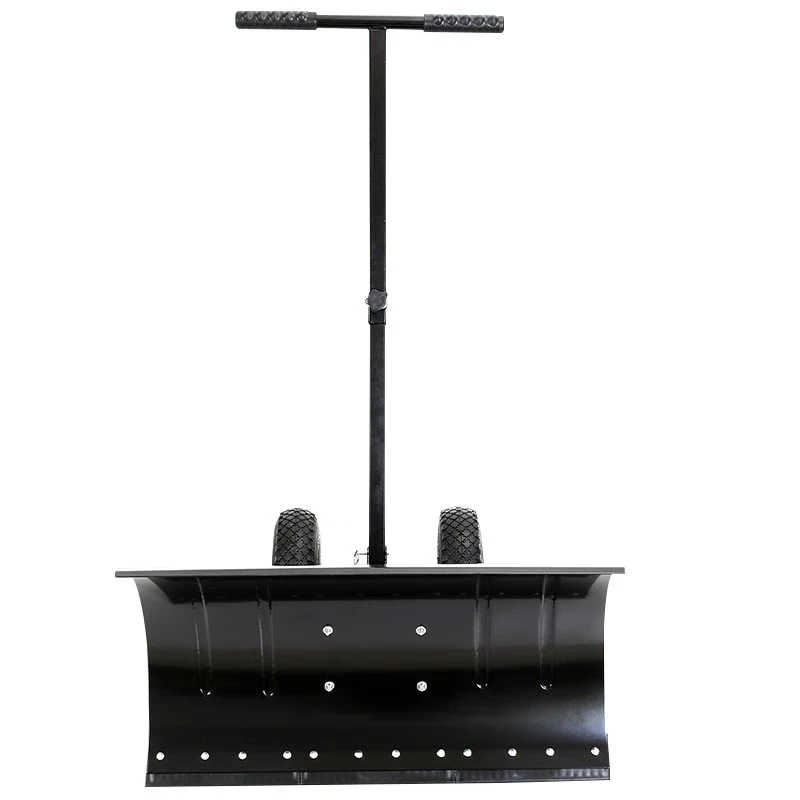HYSTIC Single handle  Push Snow Shovel plastic Snow Shovel With Wheels aluminum Square Snow Shovel
