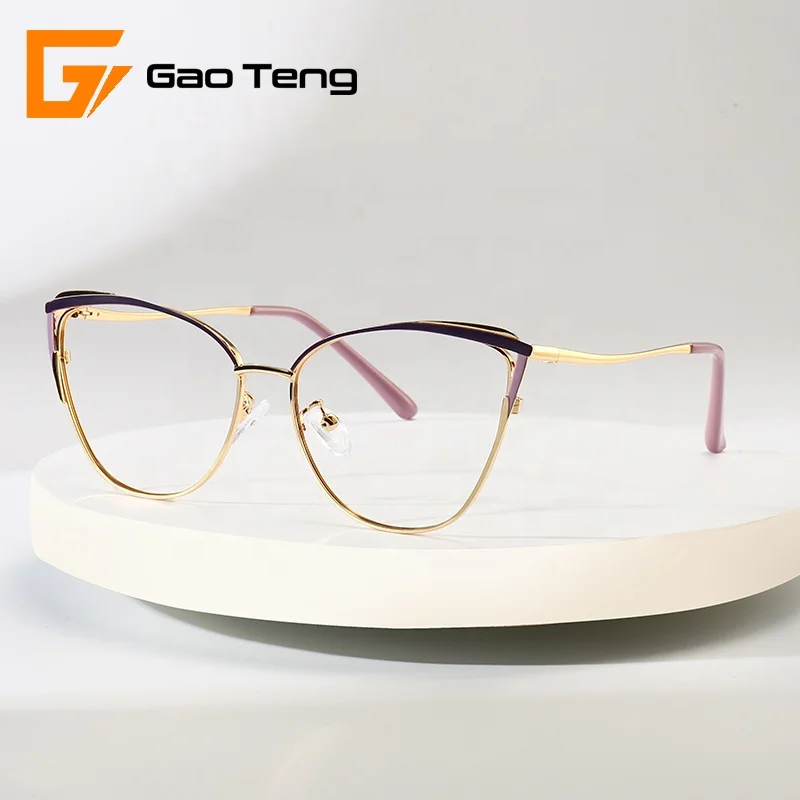 2022 New Stocks Cat Eye Women Wholesale Anti Blue Light  Optical Frame Glasses Spectacle Eyeglasses Eyewear Frames 9740
