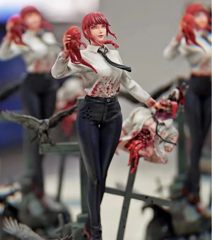 Wholesale  33.5CM Chainsaw Man Makima Anime Girl Figure GK Chainsa w  Model Doll Toys Home Decor Gifts