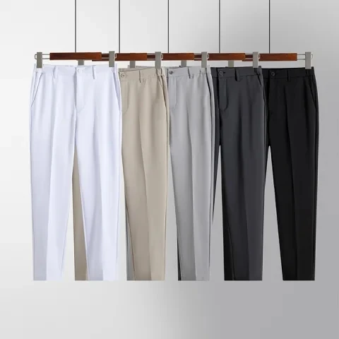 2024 New Streetstyle Wholesale Office Pants Mens Black Cotton Spandex Chino Pants Casual Men Business Golf Pants Plus Size