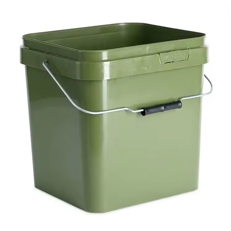 Highly durable 3-25l square plastic bucket 5 gallon galvanized wire metal handle bucket