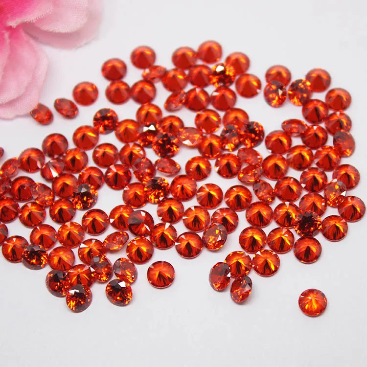 Synthetic Color Gemstone Round Brilliant Cut Yellow CZ Stone