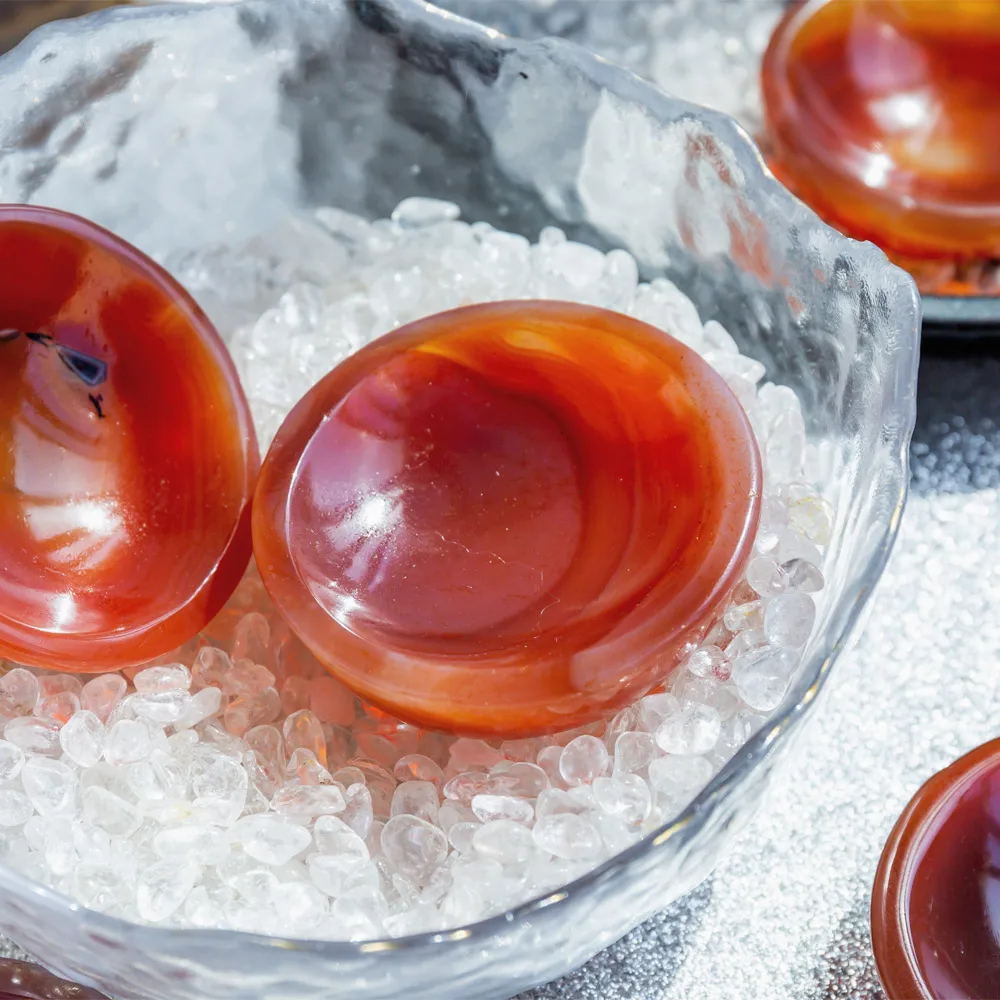 Hand carved natural quartz beautiful red carnelian bowl reiki healing crystals stone for decoration