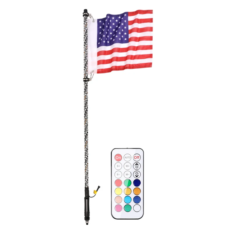 Remote Control Antenna Whips Lamp Accessories RGB 360 Degree Spiral LED Whip Lights for UTV Offroad Vehicle