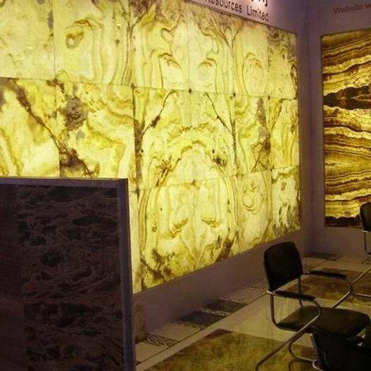 Translucent Onyx veneer backed Glass panel for ceiling,bartop,reception top
