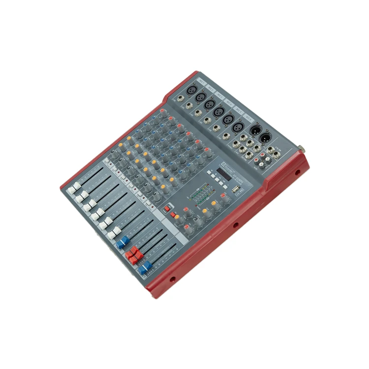
6 Channels Audio DJ Mixer with USB Sound Mixer Audio Phantom Power 