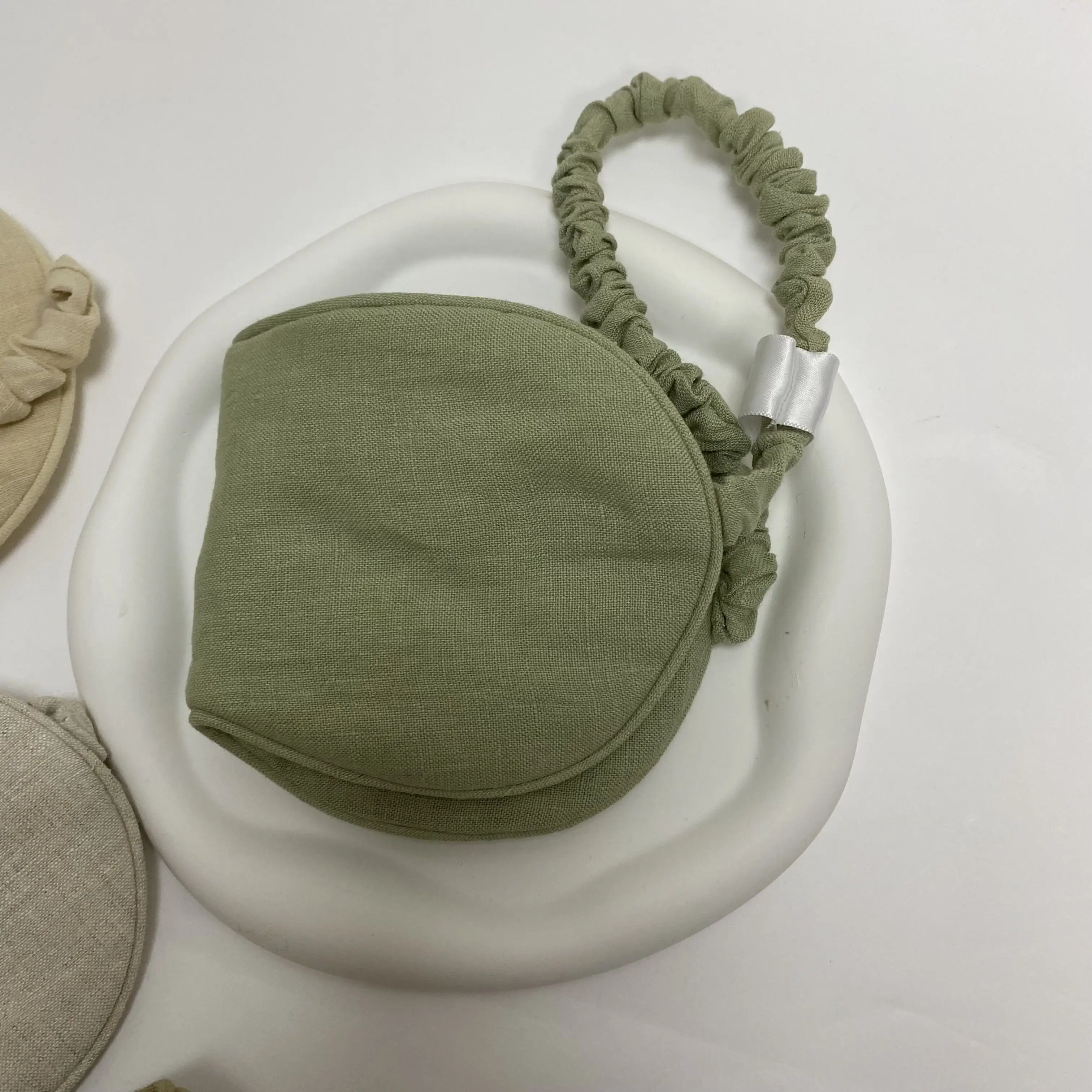 custom printed designer luxury natural cotton linen eye mask with logo