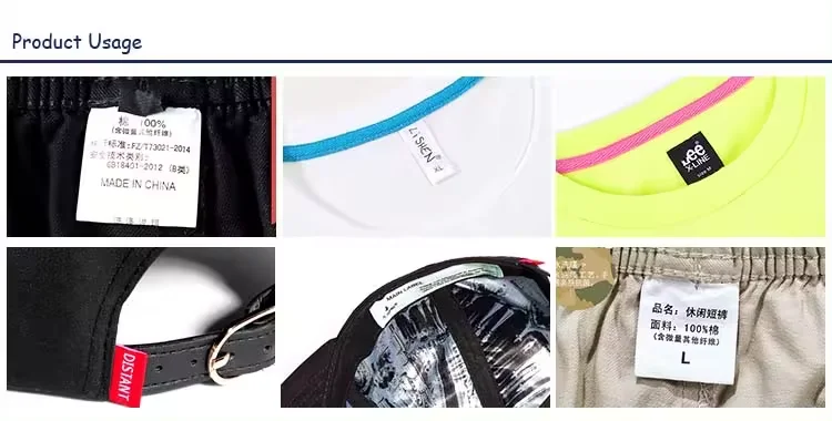 High quality wholesale custom black white wash satin garment care label printer care labels for clothing t-shirt