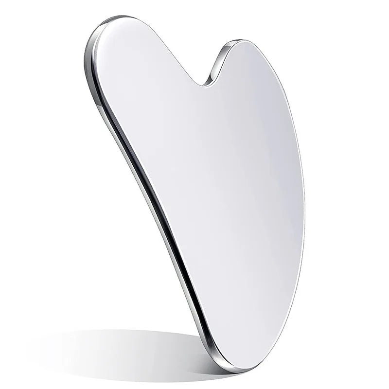 Wholesale Heart Shaped 304 Stainless Steel Gua Sha Facial Massage Tool Inspired by Traditional Jade Roller