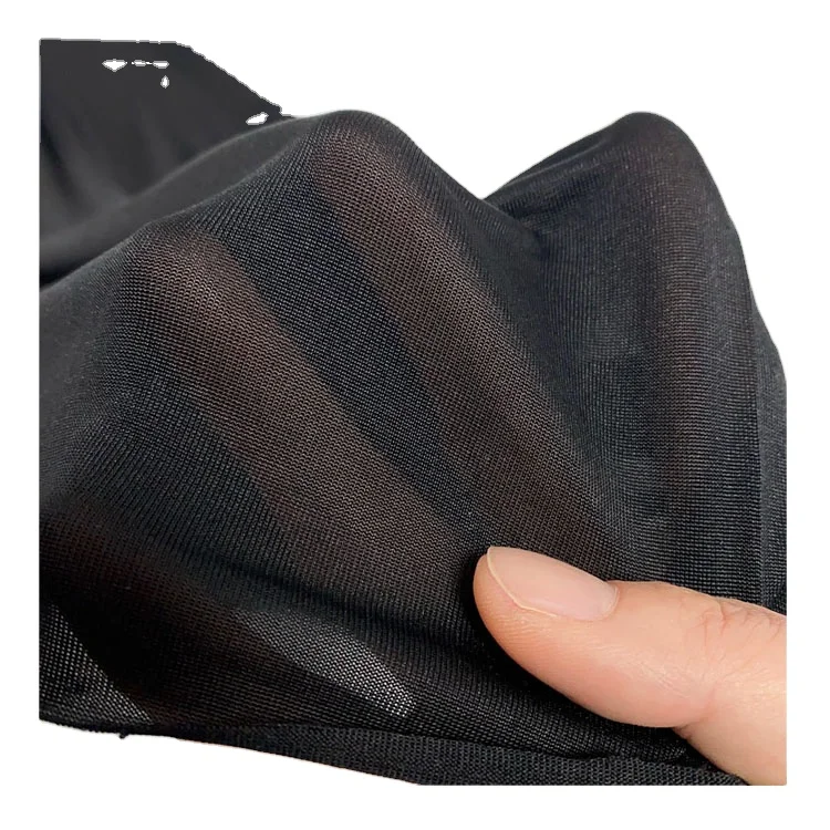 Black Color 100% Mulberry Silk Jersey Fabric Single-Sided Silk Knit Fabric in Tube 115gsm