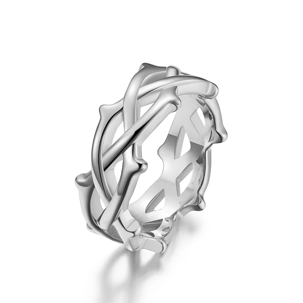 Hollow Thorn Ring Stainless Steel Dragon Teeth Anillo De Espinas Huecas Hohler Dornenring Bague Epines Creuses