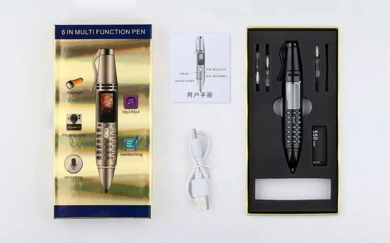 
AK007 Dual SIM Card BT Dialer Camera and Voice Recorder Magic Voice function pen mobi 