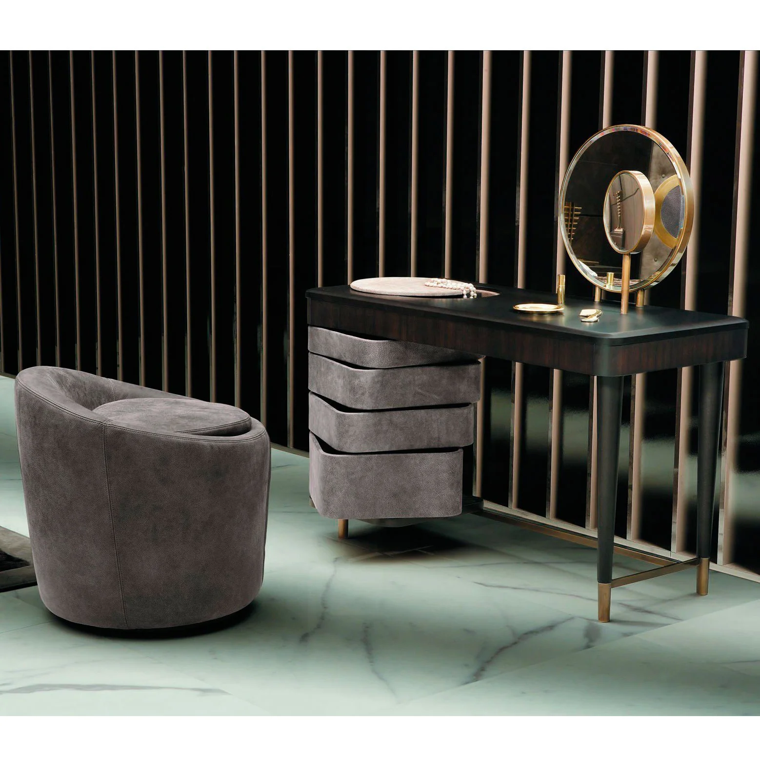 Bedroom Furniture Factory Price Vanity Dressing Table With Mirror and Stool With Storage Multi-function