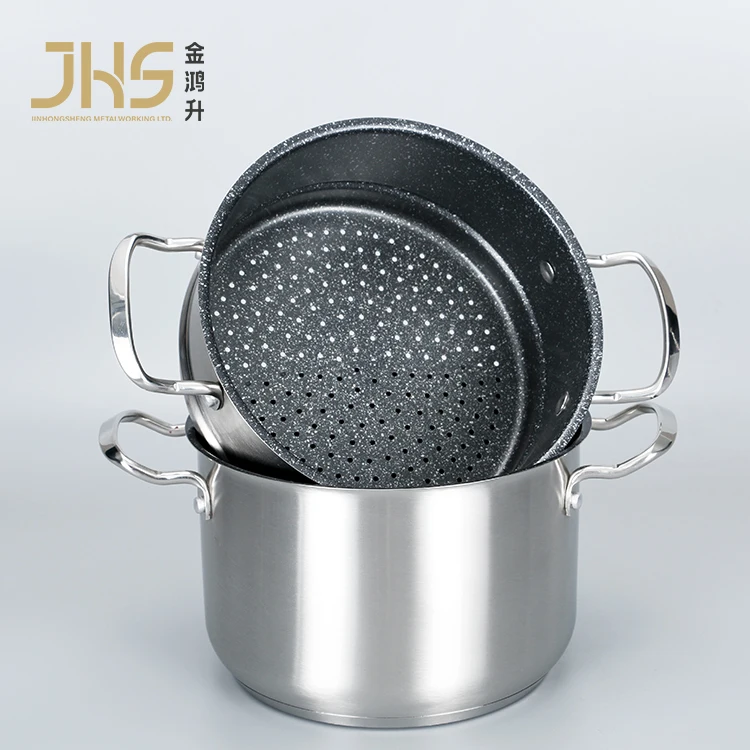 2022 New stainless steel food steamer non stick non stick marble coated couscoussier couscous pot
