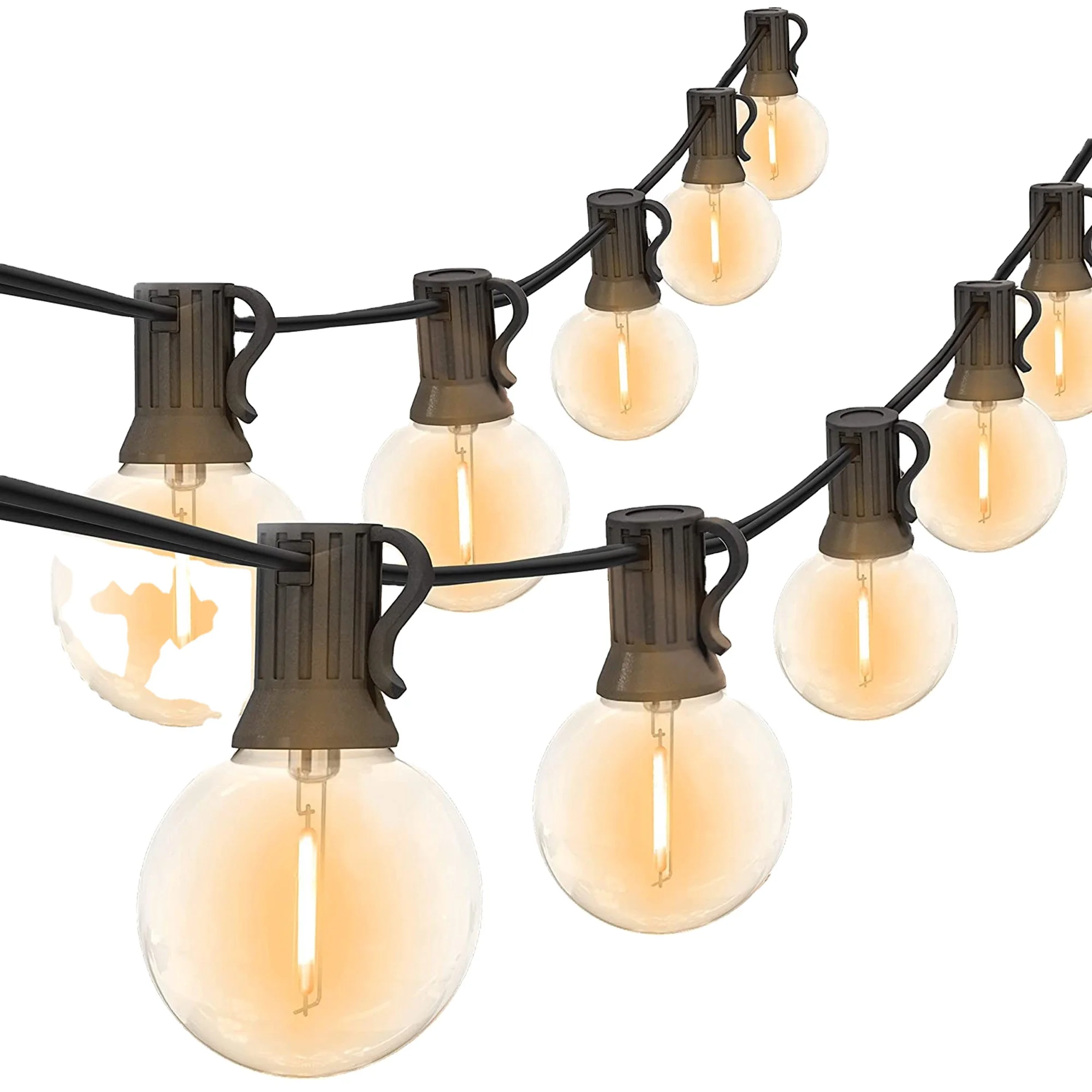 LED G40 String Lights Waterproof IP44 Outdoor Holiday Garden Decorative Lighting E17 Base 2700K Warm White