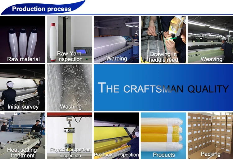 Sefar Silk Screen Printing Polyester Fabric 10-120 Microns Plain Weave Bolting Cloth Silkscreen Mesh Printer