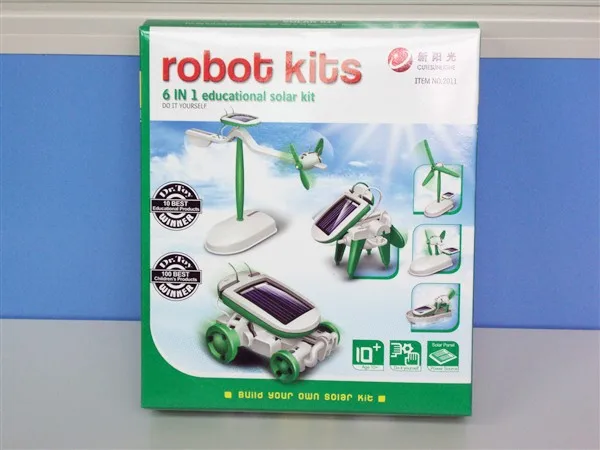 Lehoo Toys Solar Powered Robots DIY Solar KIT 6 In 1 Assembling KIT Science Engineering Toys For Children