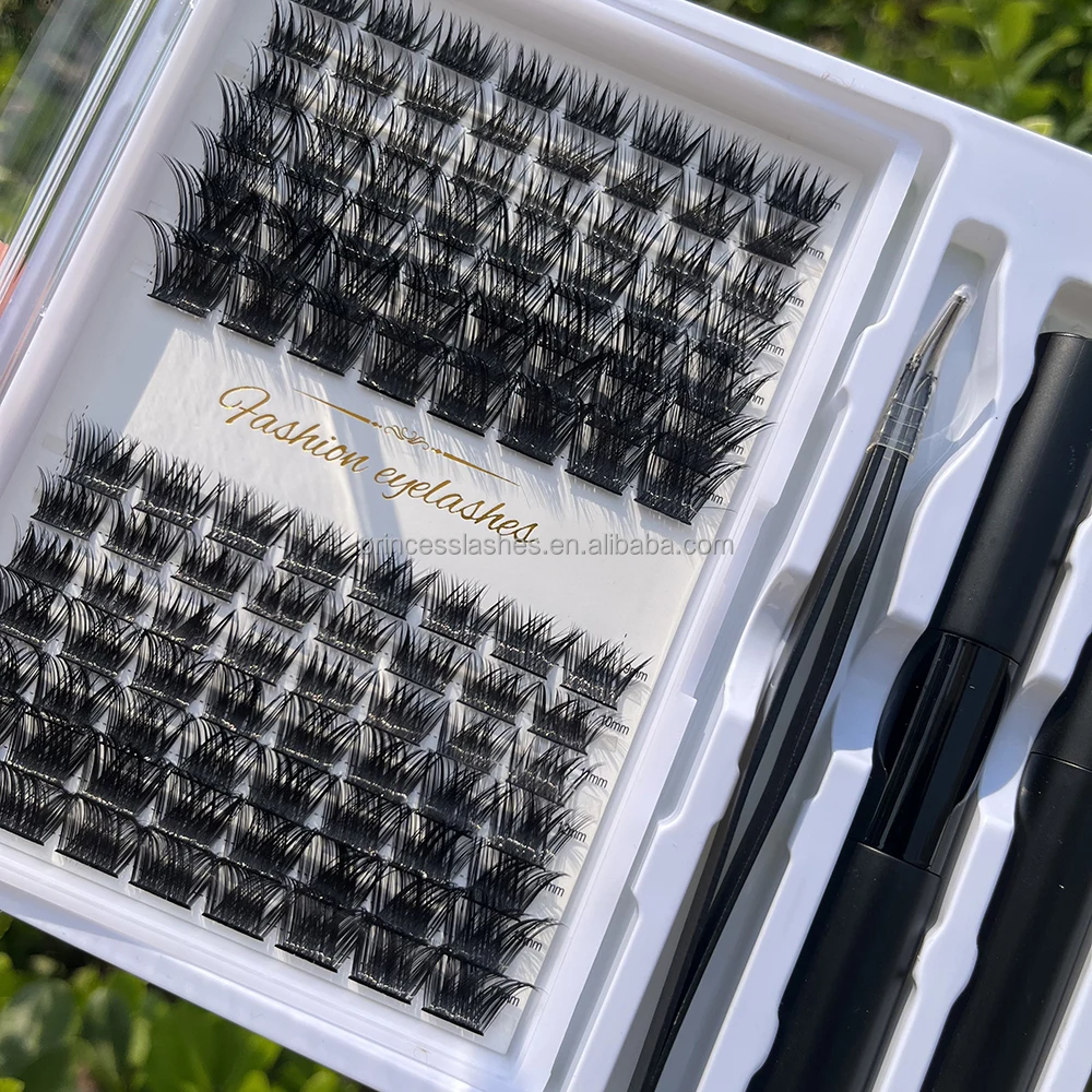 2 in 1 Custom Dual Lash Glue Bond Seal  Waterproof False Eyelash Glue Latex Free Black Cluster Eyelash Adhesive Sealant Glue
