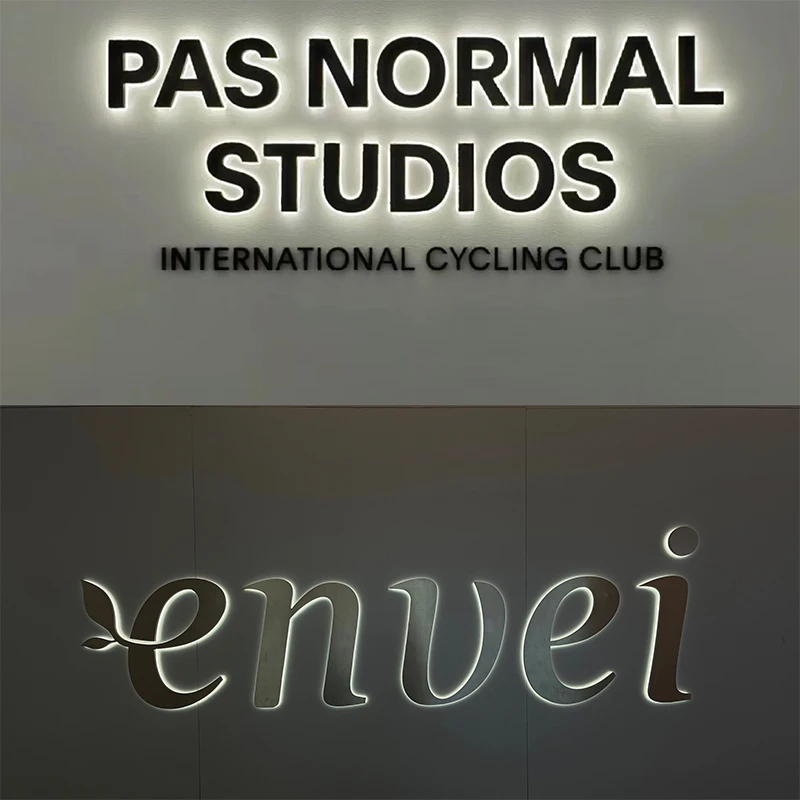 Factory Wholesale Business Logo 3D Metal LED Letters Sign Led Illuminated Board for