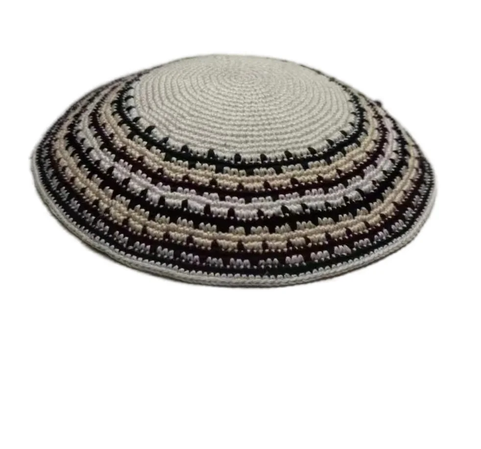 DMC Hand Knitted Kippah Hat, Thin thread Knitted Kippah,100% Cotton DMC Hand Crocheted Kippah Yamaka Kippa Yarmulke Skull Cap