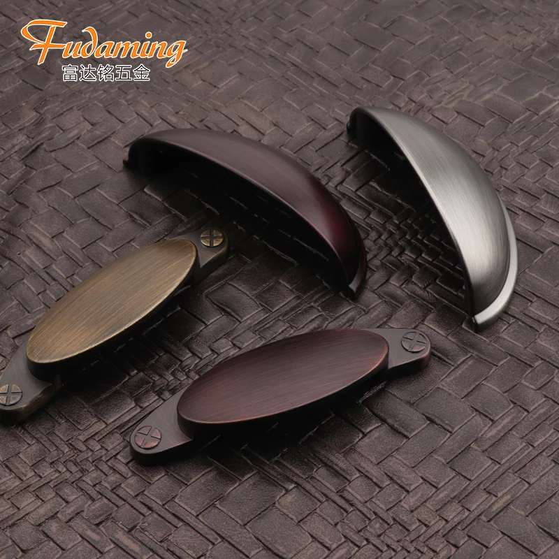 
FUDAMING vintage shell-shaped hardware handle for home furniture cabinet door 7182 