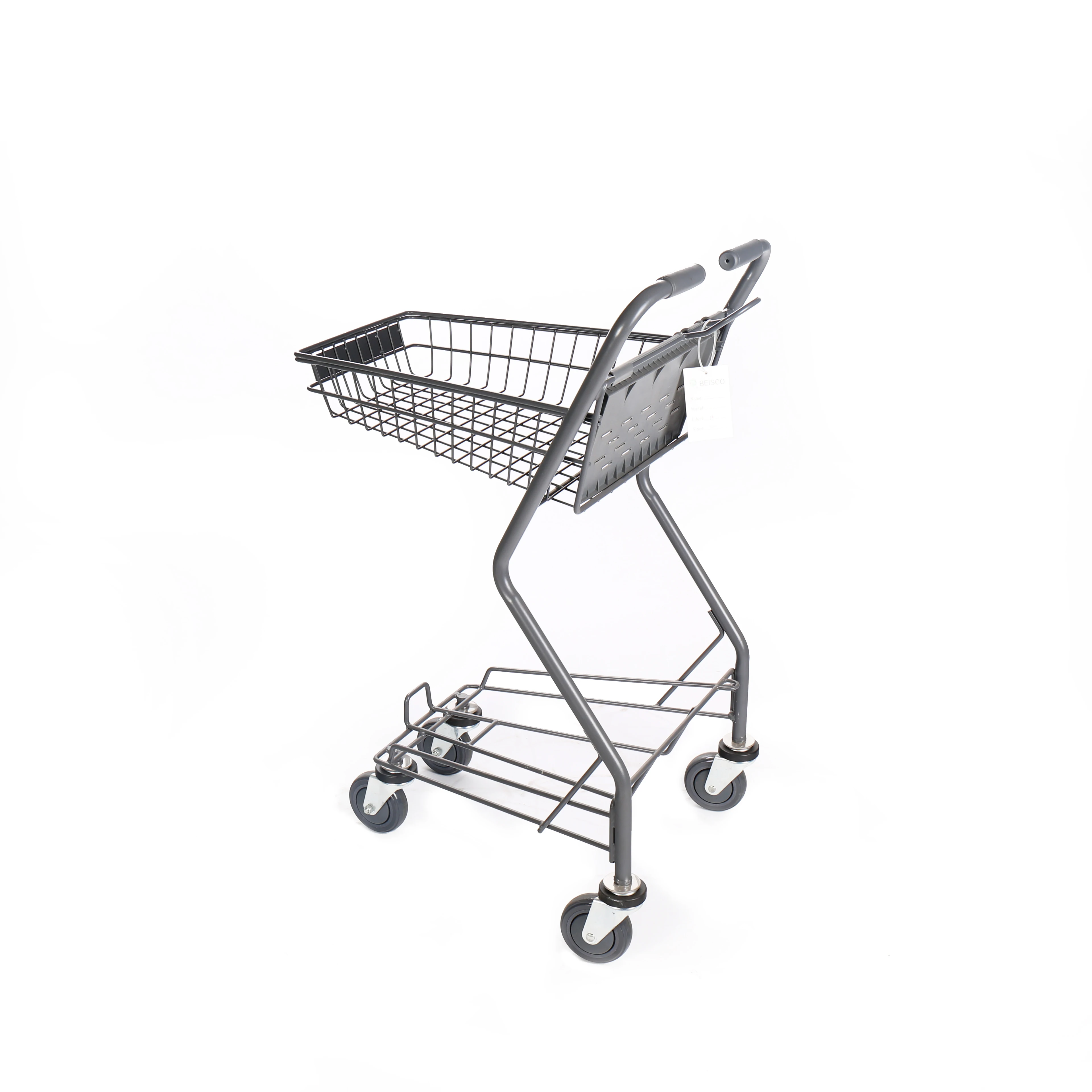 Unfolding Grocery Shopping Cart Supermarket Carts Steel Grocery Cart Shopping Trolley With Basket