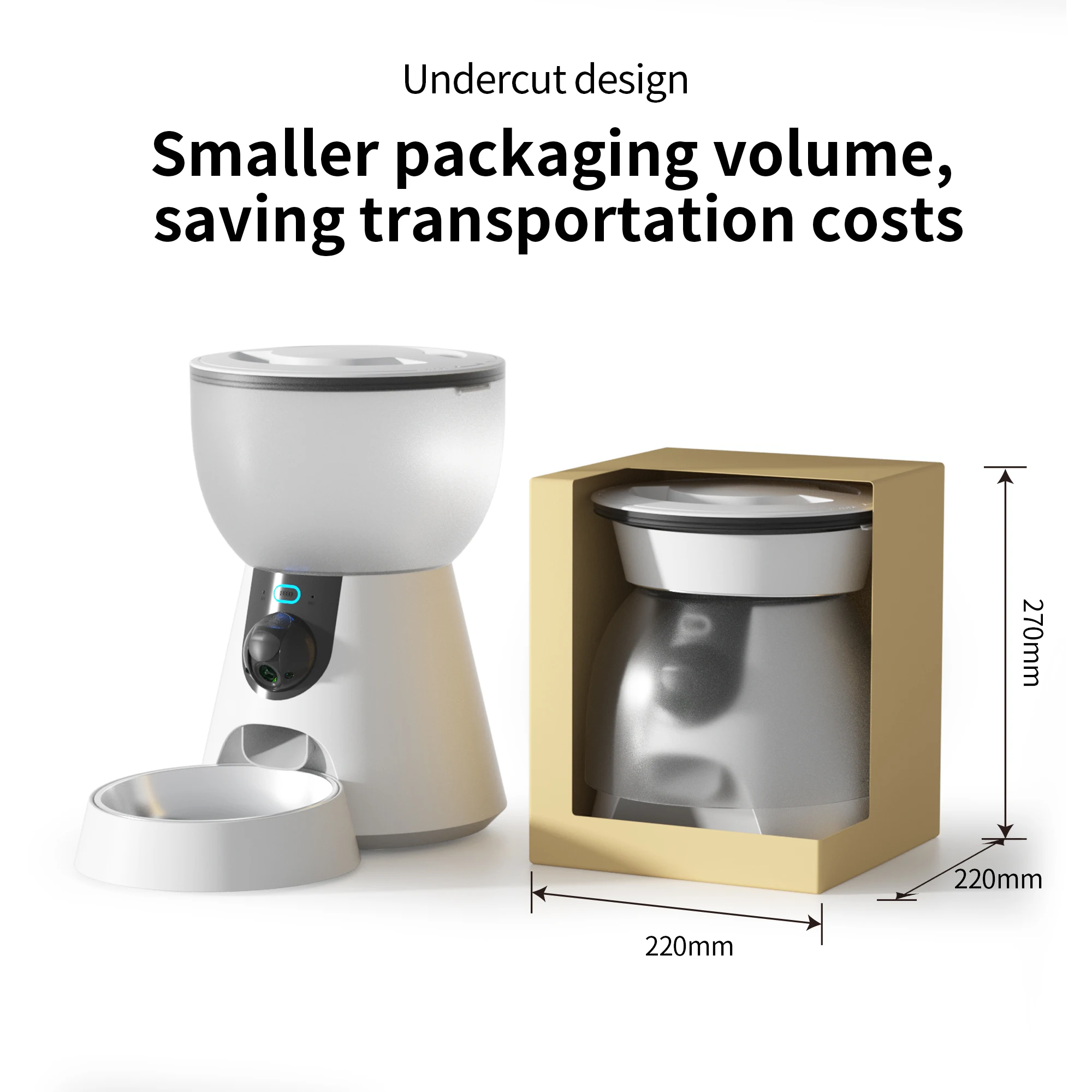 Petwant 4L Smart 5G WIFI Pet Feeder Stainless Steel Bowls Self Automatic Cat Dog Food Dispenser With HD Camera