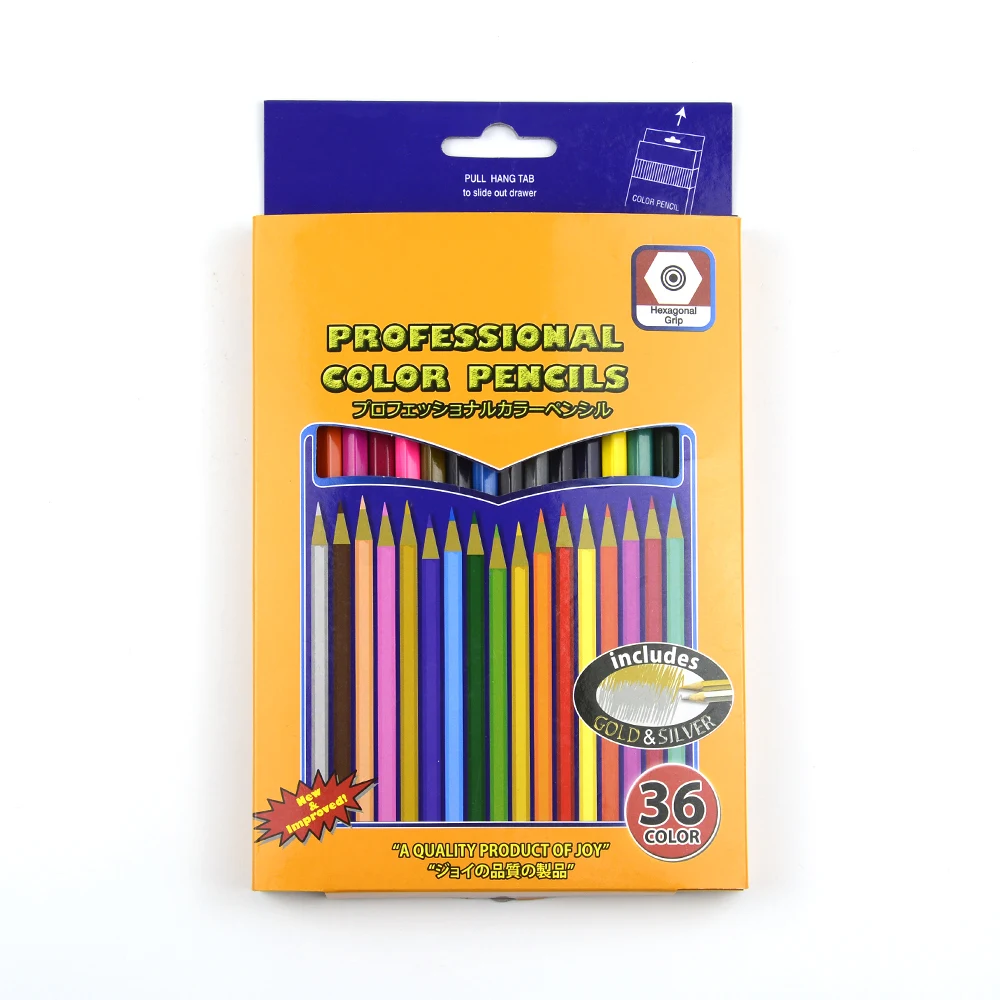 Custom Logo Student Children Drawing Art Sketching Student 36pcs Colored Wood Pencils Sets For Kids