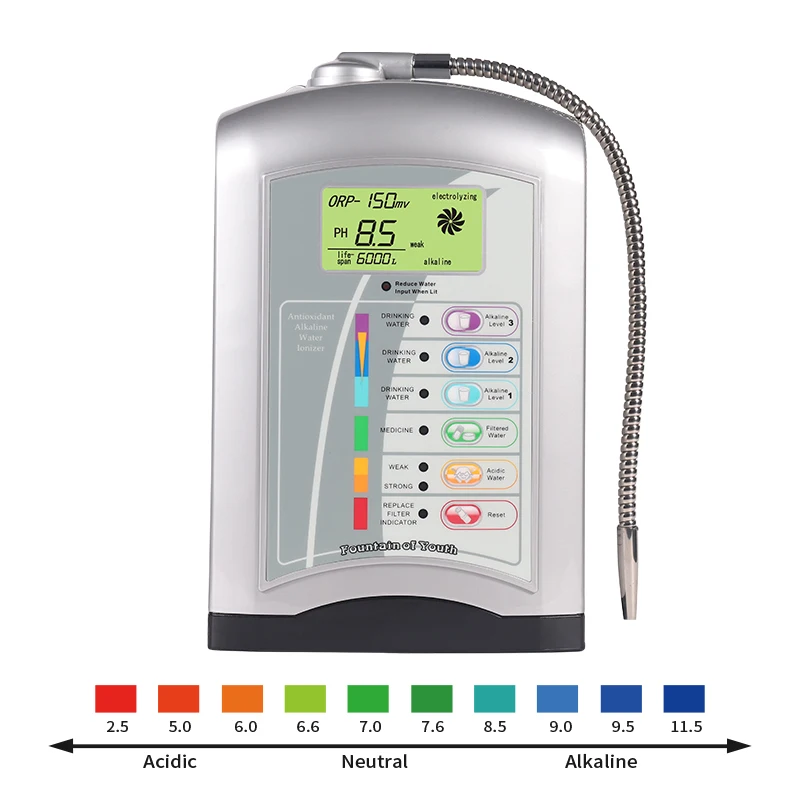 Terveellisen juomaveden annostelija Alkaline Water Ionizer PH ionisoitu vesi ionisoitu
