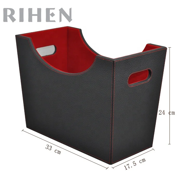 Factory Wholesale Home Office Desktop Magazine Rack with Handle Bookshelf Organizer with Gold Hardware for Desktop