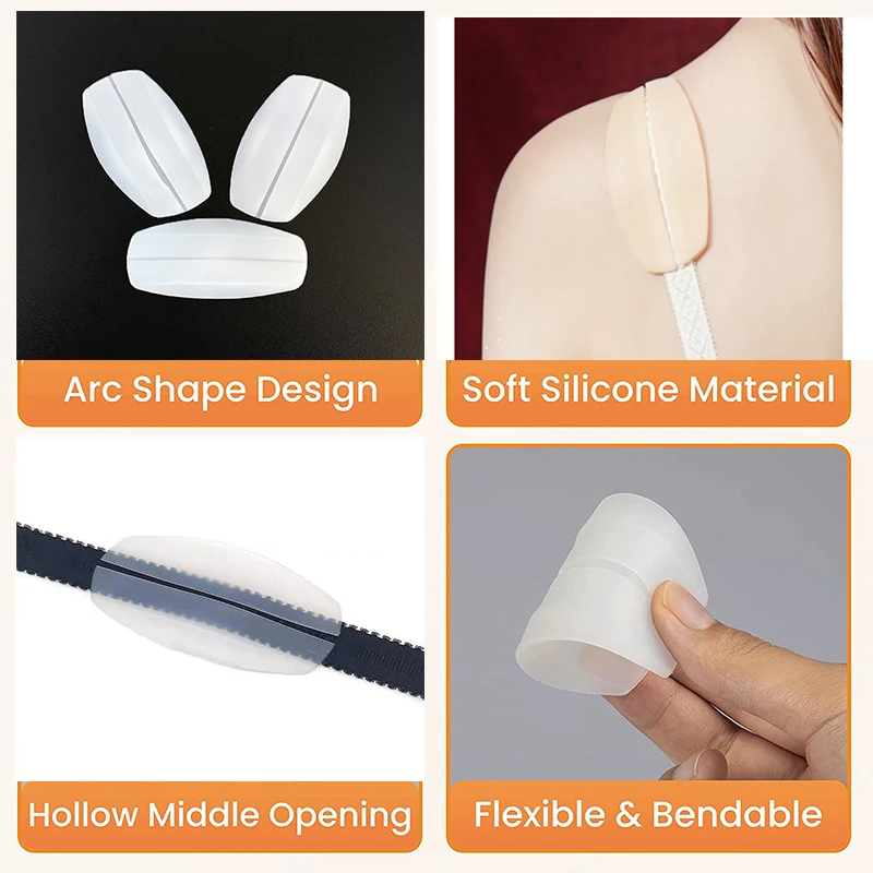 Amazon Hot Selling High Quality Ladies Soft Silicone Anti-slip Shoulder Straps Relieve Shoulder Discomfort Shoulder Pads