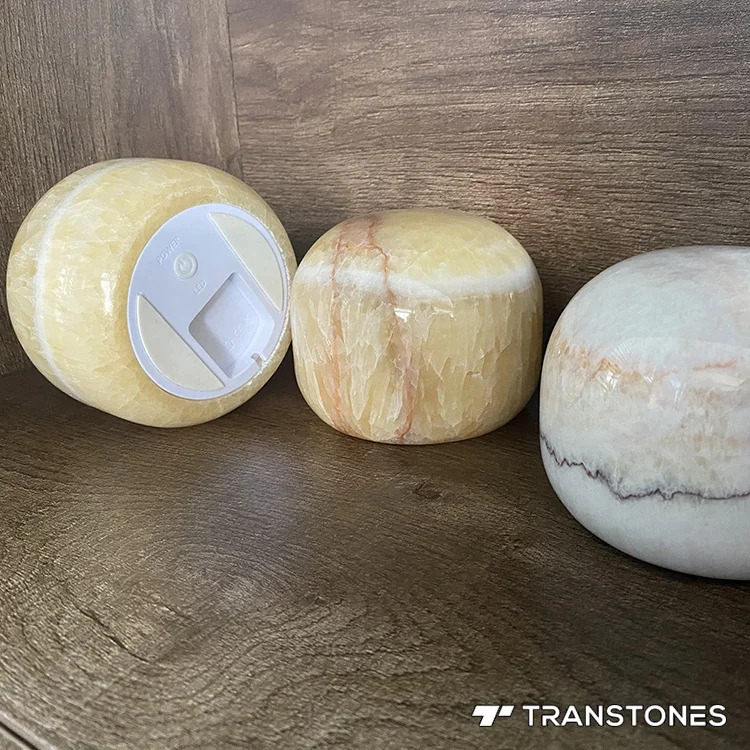 Alabaster Bedside Lamp Translucent Polished Color Changing Natural Onyx Table Lamp