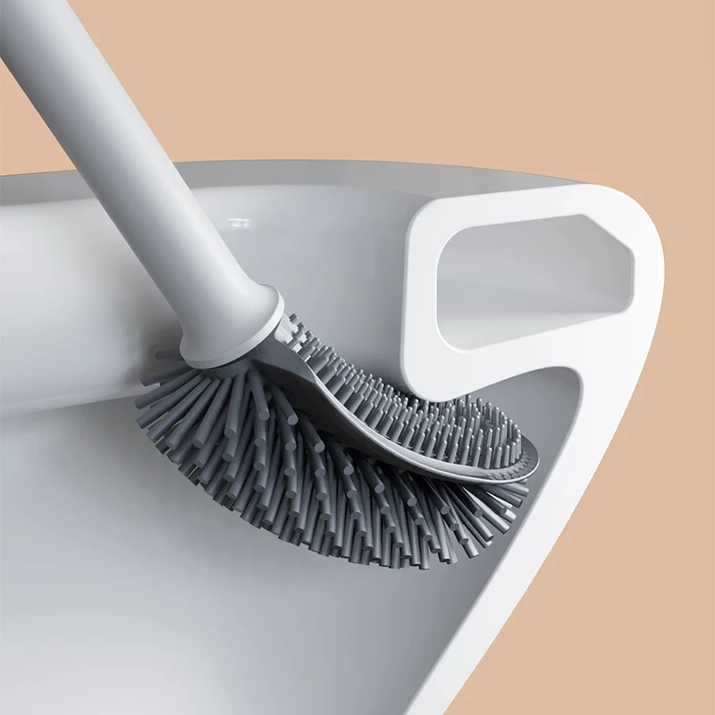 Sanga Head Factories 3 in 1 Long Handle Wall Mounted Plastic Bathroom Cleaning Drip Free Toilet Brush with Holder Stand