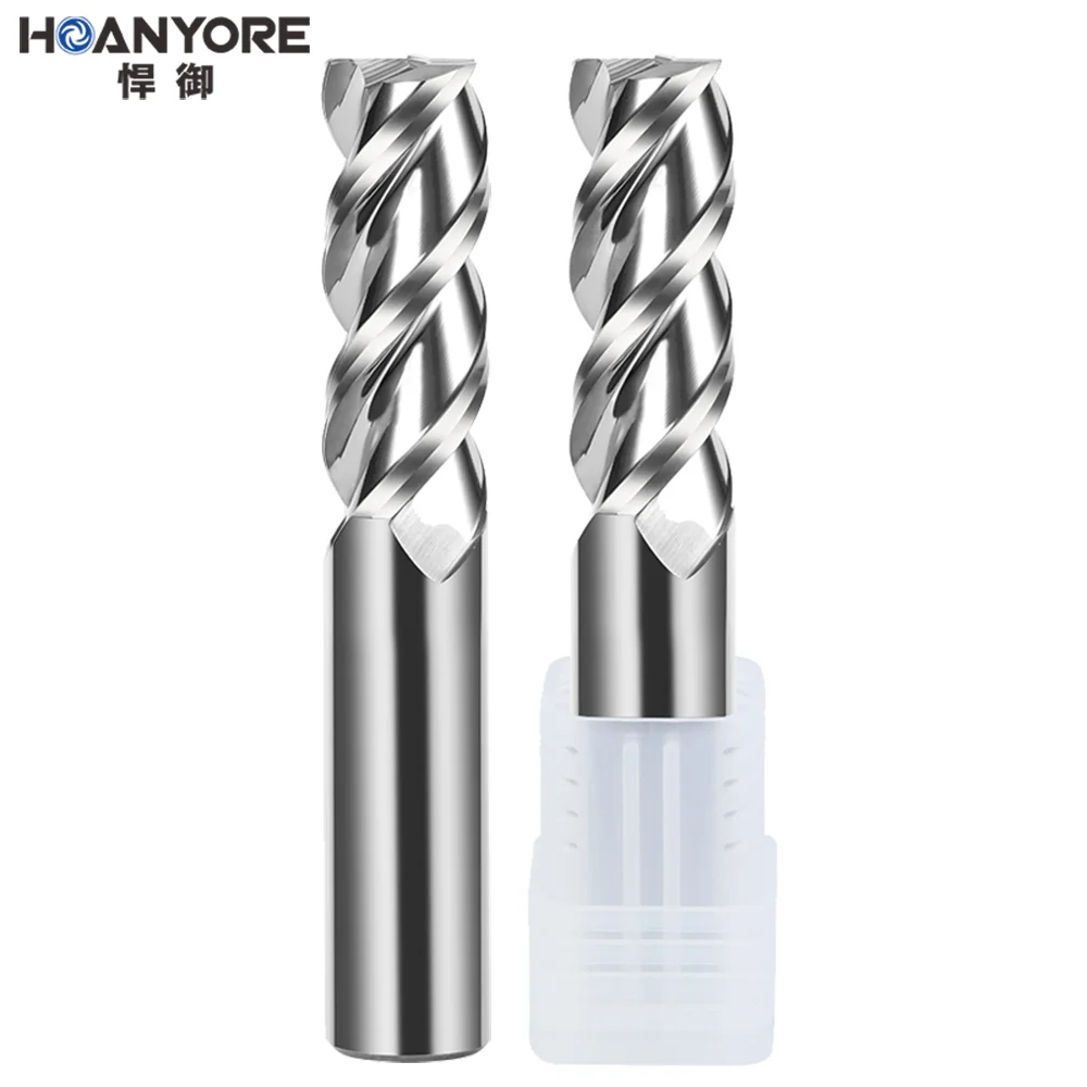 HOANYORE R0.5 ~ R10.0 3 фреза из вольфрамовой стали твердого сплава с плоским дном белым покрытием